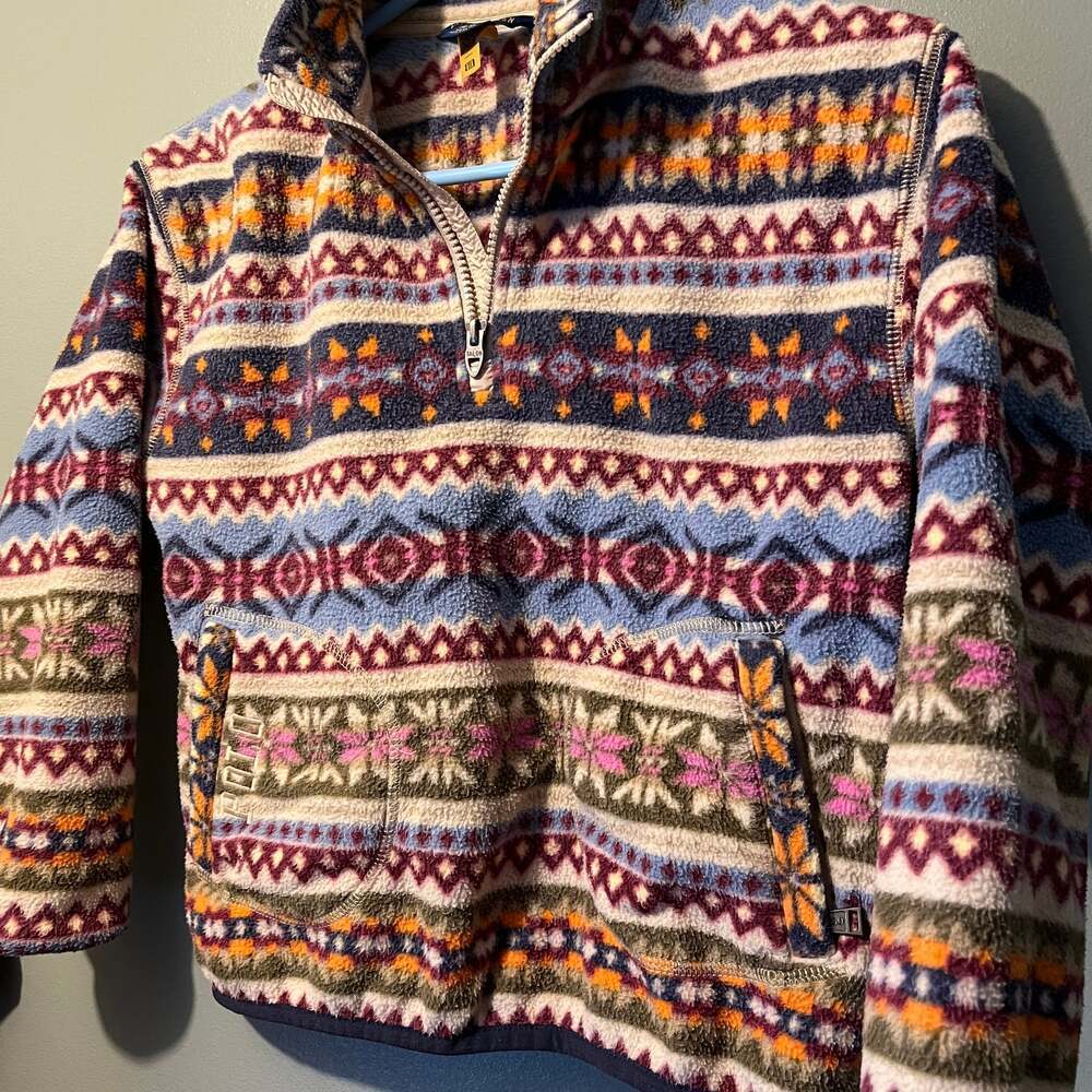 Ralph Lauren Polo Aztec Southwest Pullover Fleece 1/4 Zip Sweater Girl XL (16)